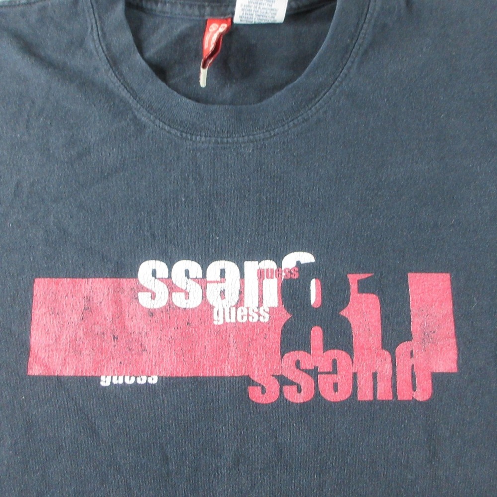 VINTAGE Guess Shirt Mens 3XL Black Short Sleeve Graphic Tee Made USA Cotton 90s - Picture 3 of 8
